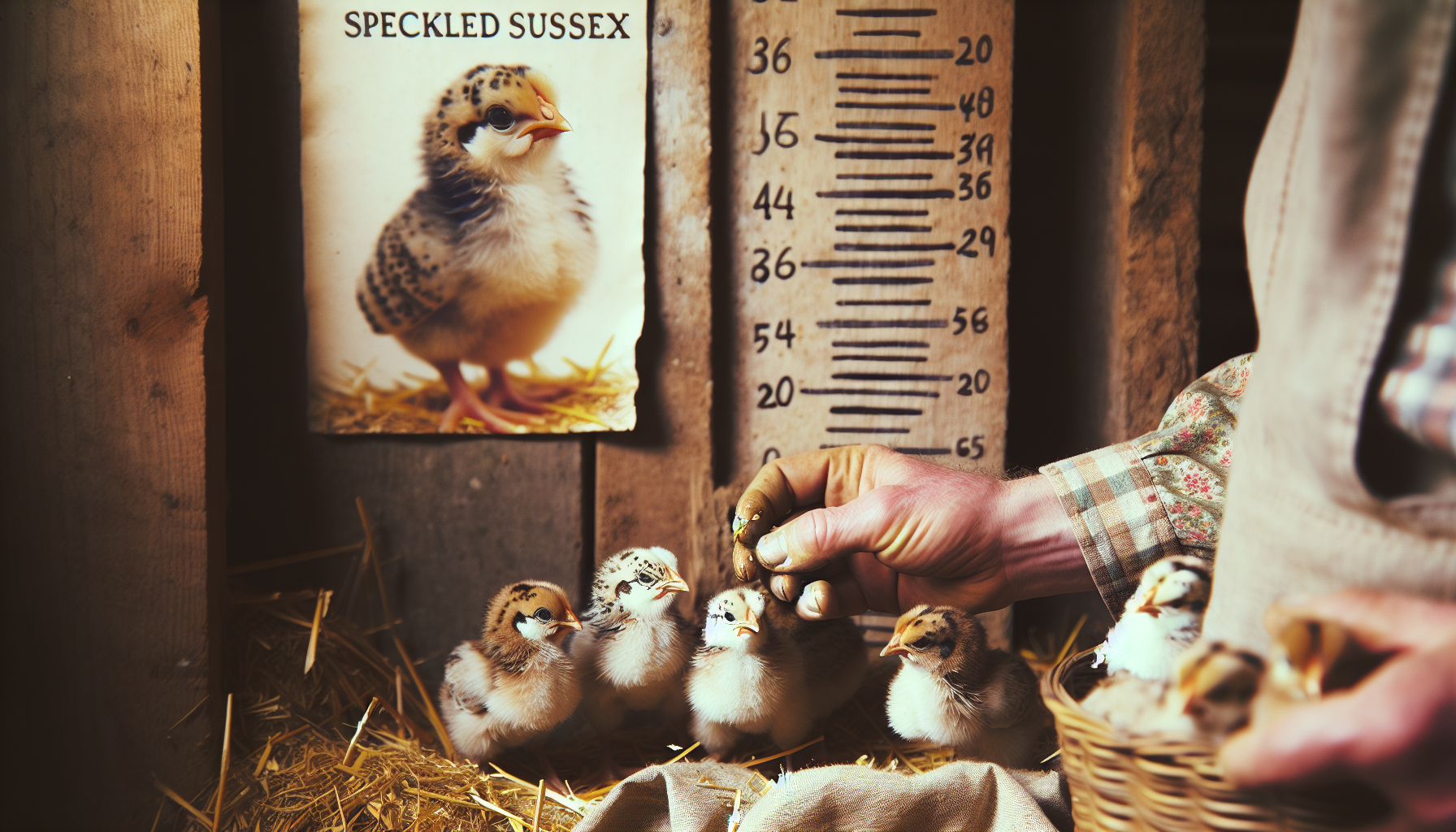 Caring for adorable Speckled Sussex chicks